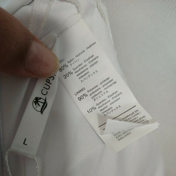 Cupshe One Piece Swimsuit Criss Cross Women Size L Orange White Padded NEW - Picture 7 of 10